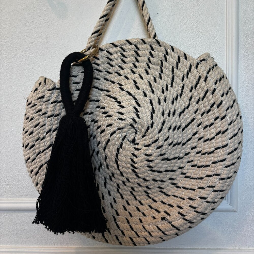 Zara Limited Edition Round Woven Bag with Tassel